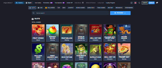 Spelselectie bij Monixbet